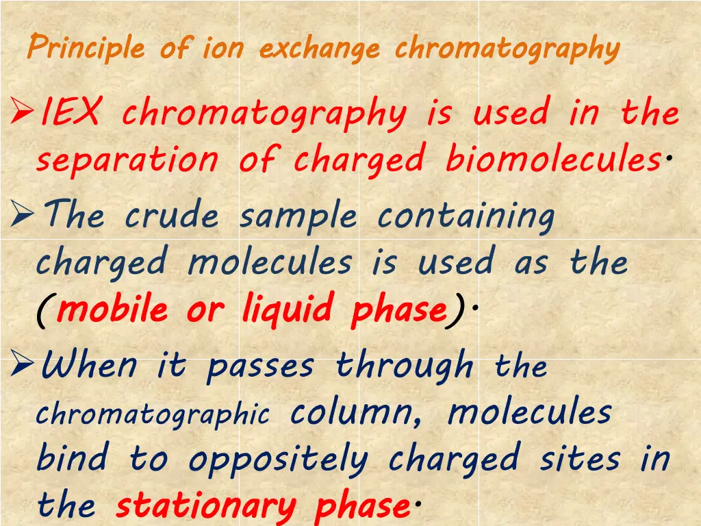 principle of ion exchange chromatography