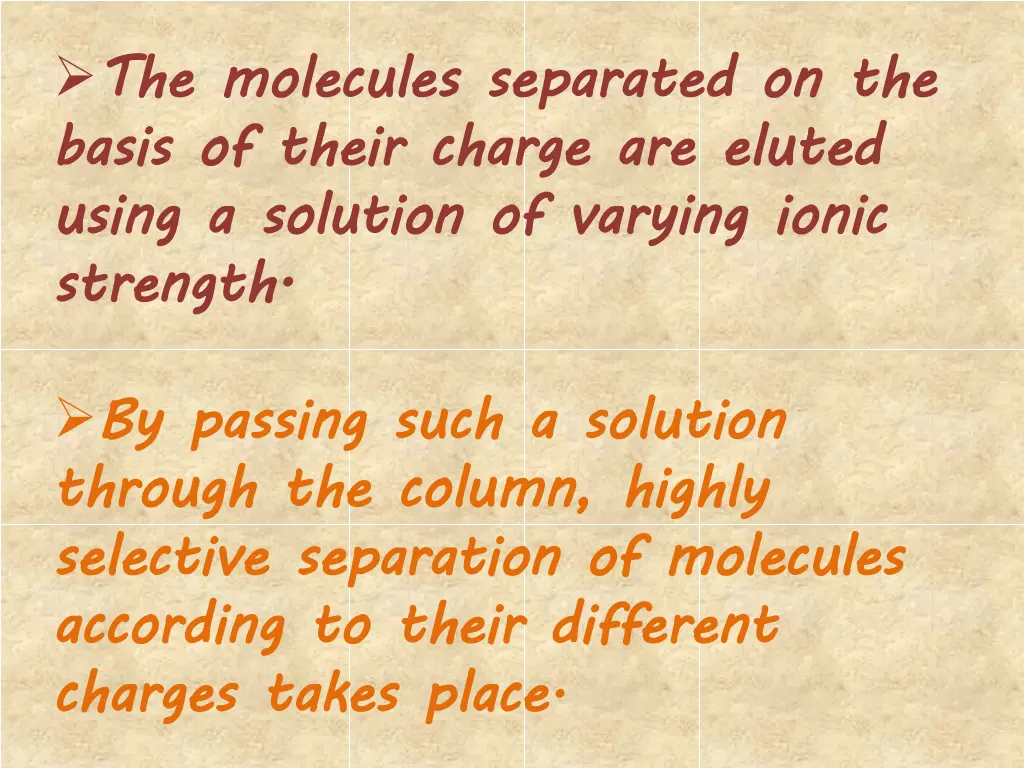the molecules separated on the basis of their