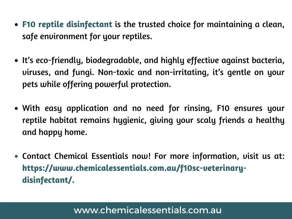 f10 reptile disinfectant is the trusted choice