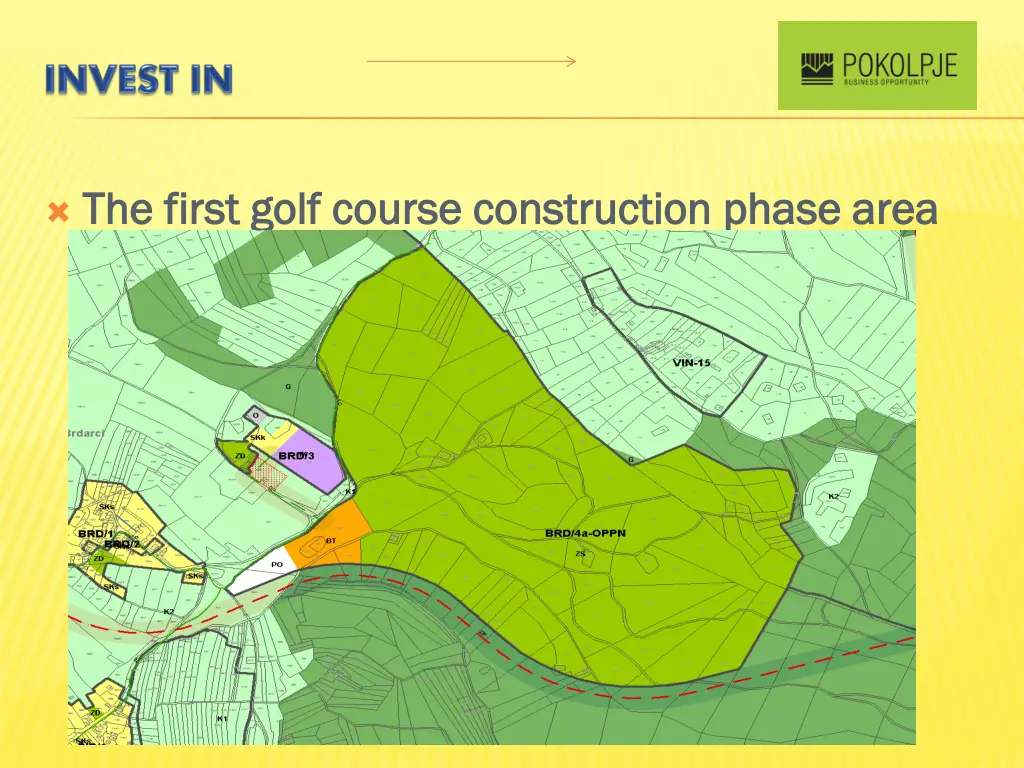 the first golf course construction phase area