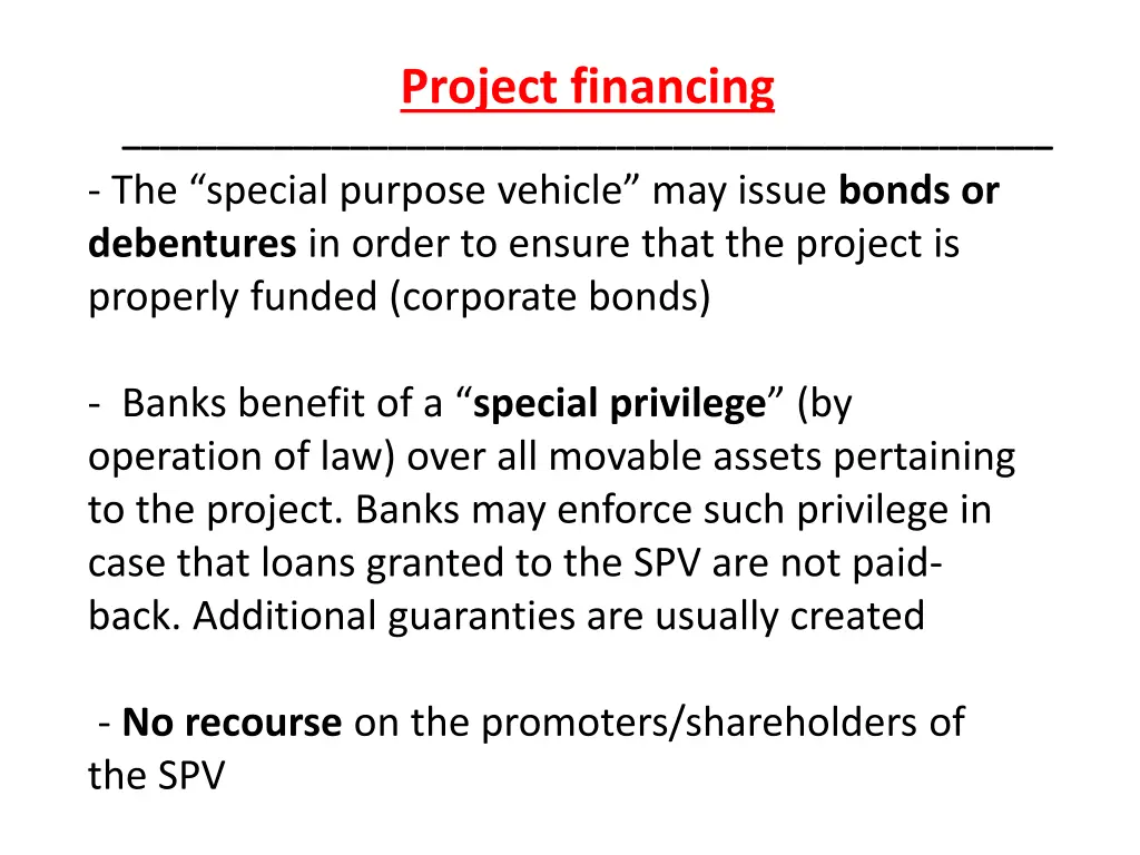 project financing 2