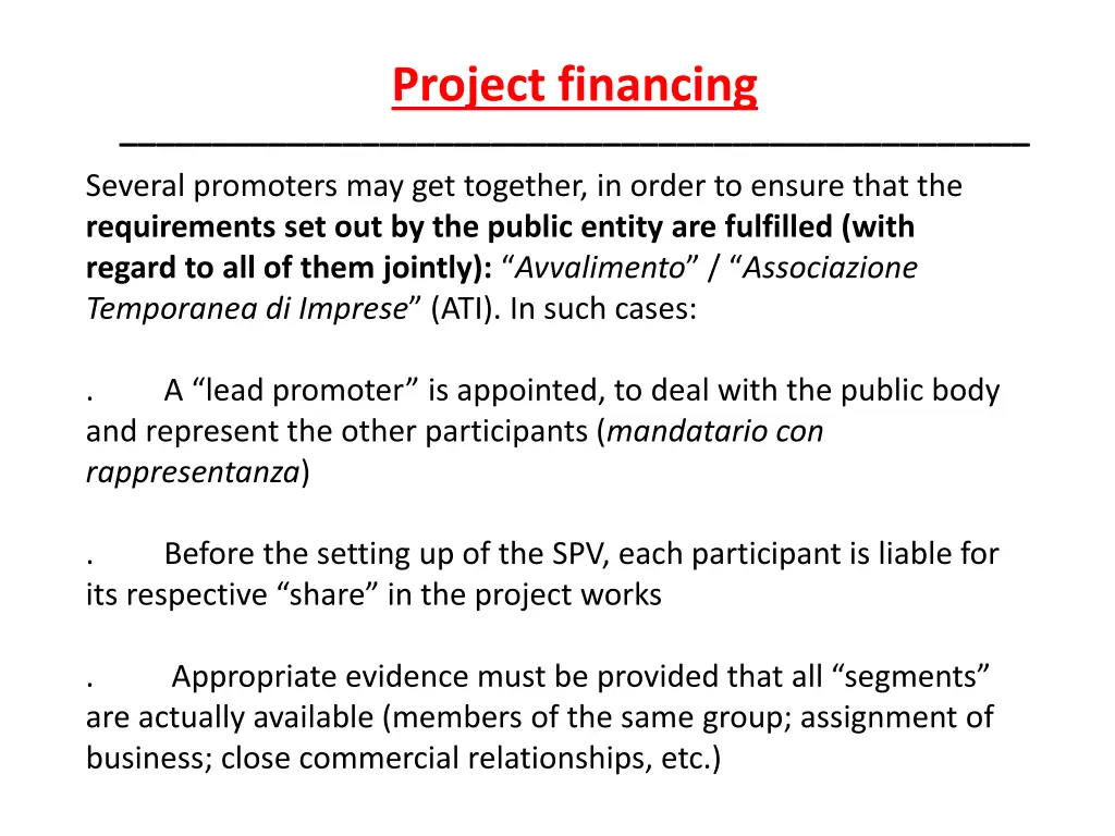 project financing 3
