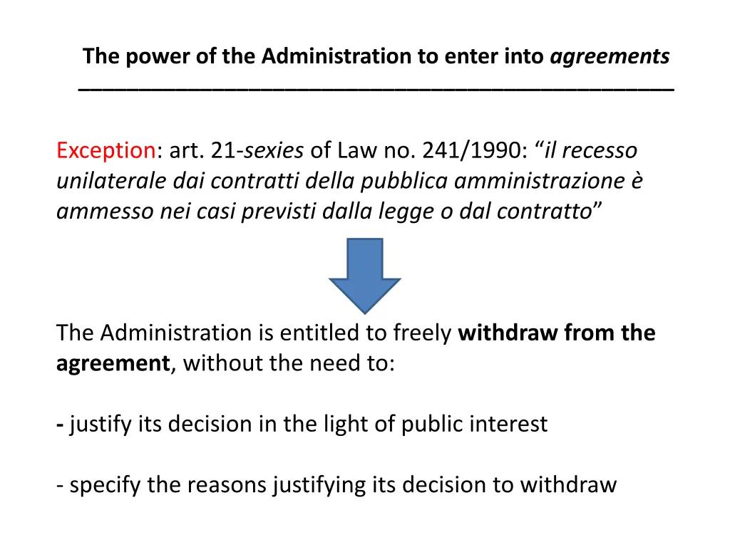 the power of the administration to enter into 11