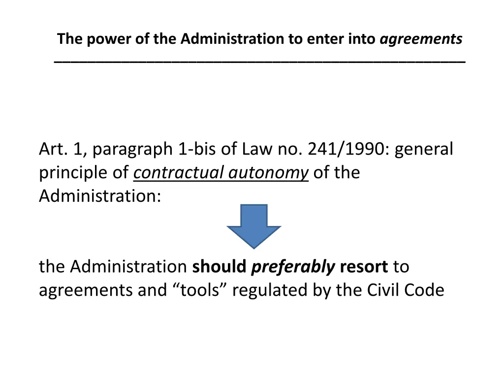 the power of the administration to enter into 6