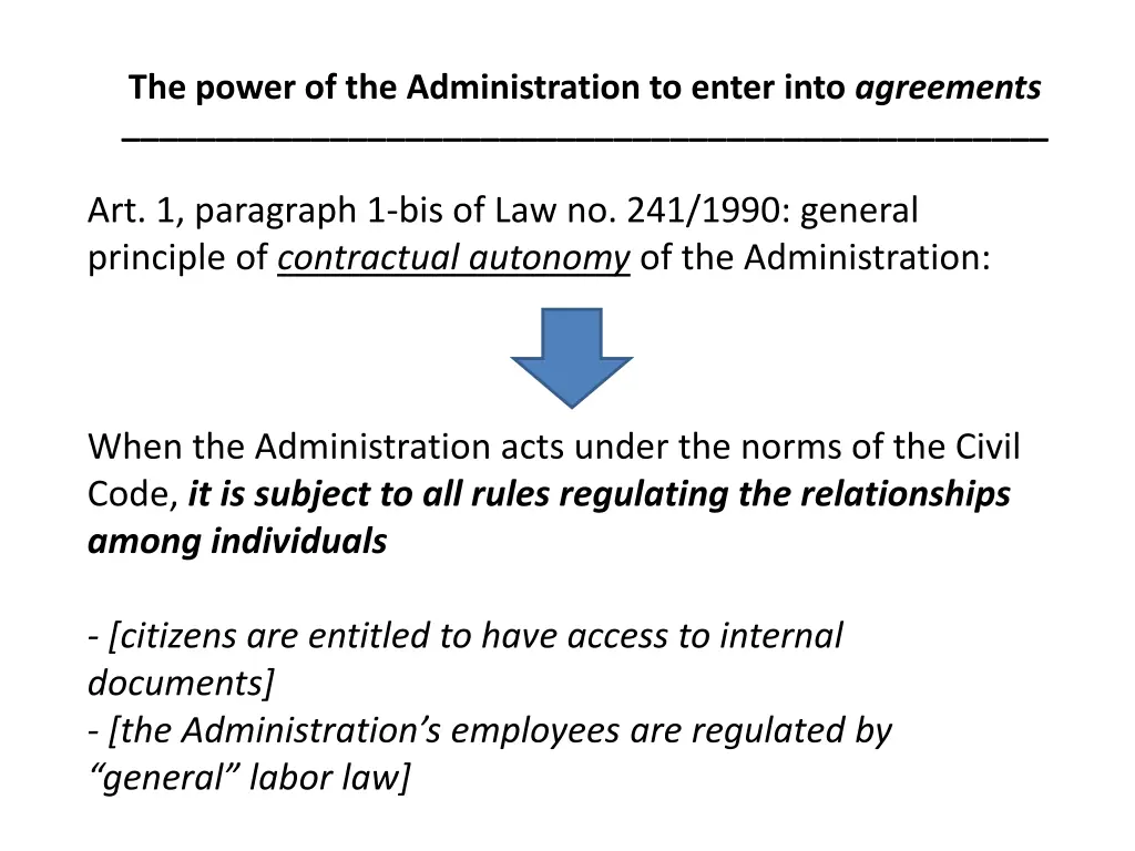 the power of the administration to enter into 9