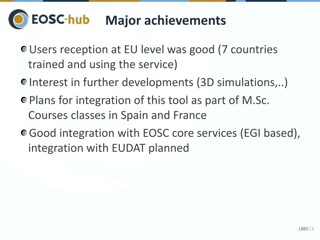 major achievements