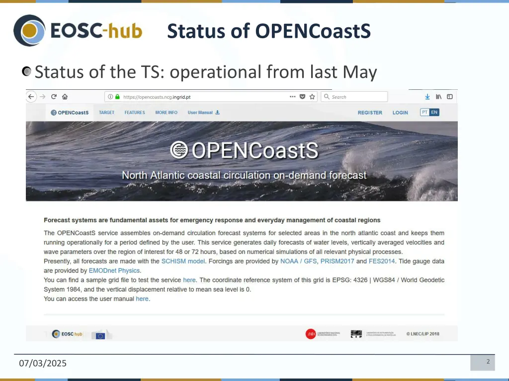 status of opencoasts