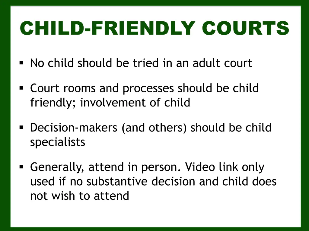 child friendly courts