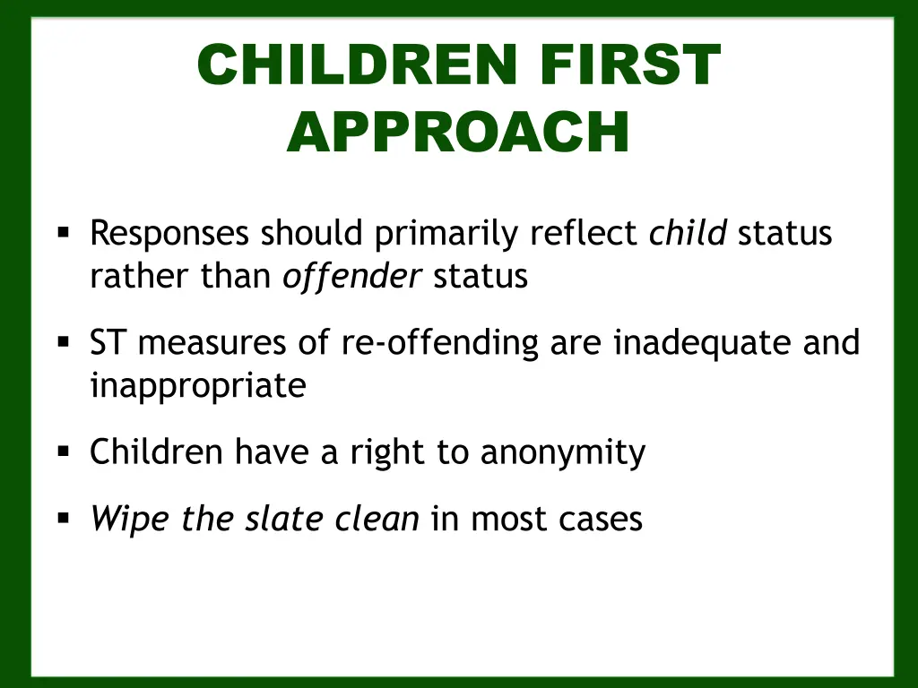 children first approach
