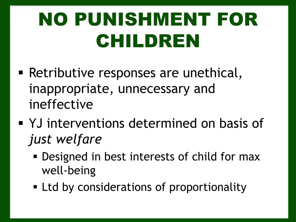 no punishment for children