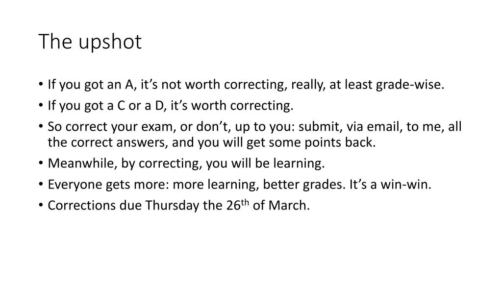 the upshot