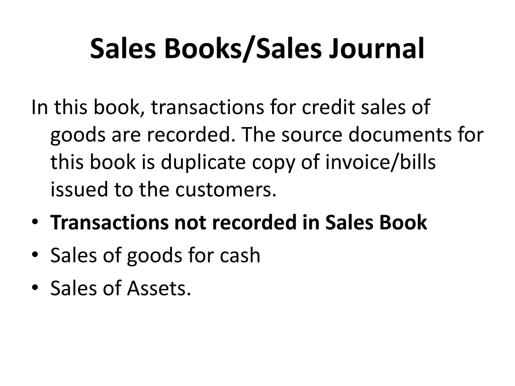sales books sales journal