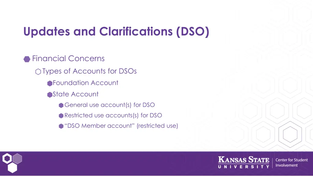 updates and clarifications dso 1