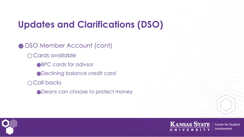 updates and clarifications dso 3