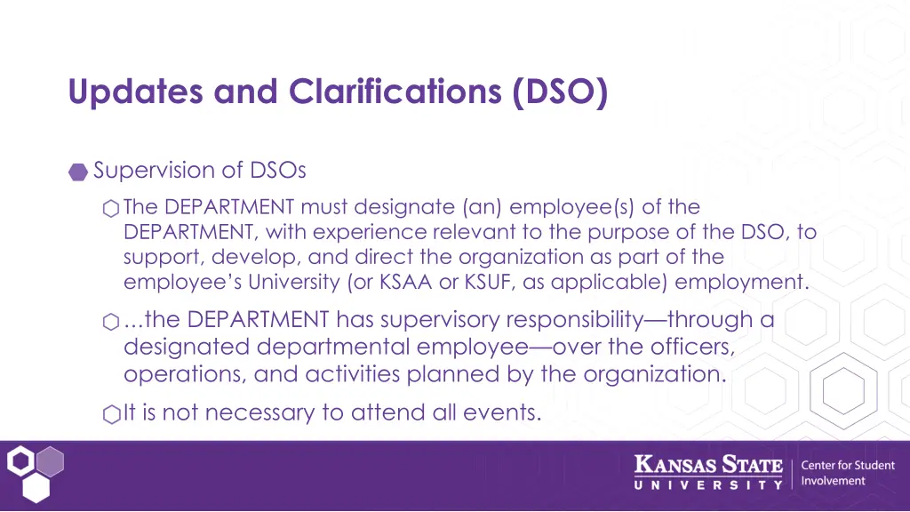updates and clarifications dso 4