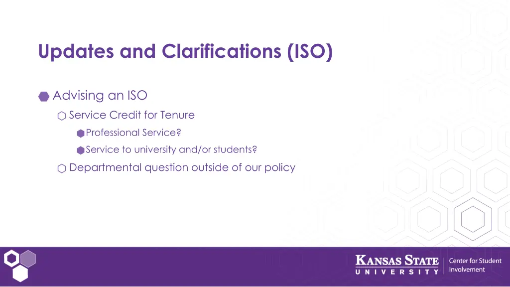 updates and clarifications iso 1
