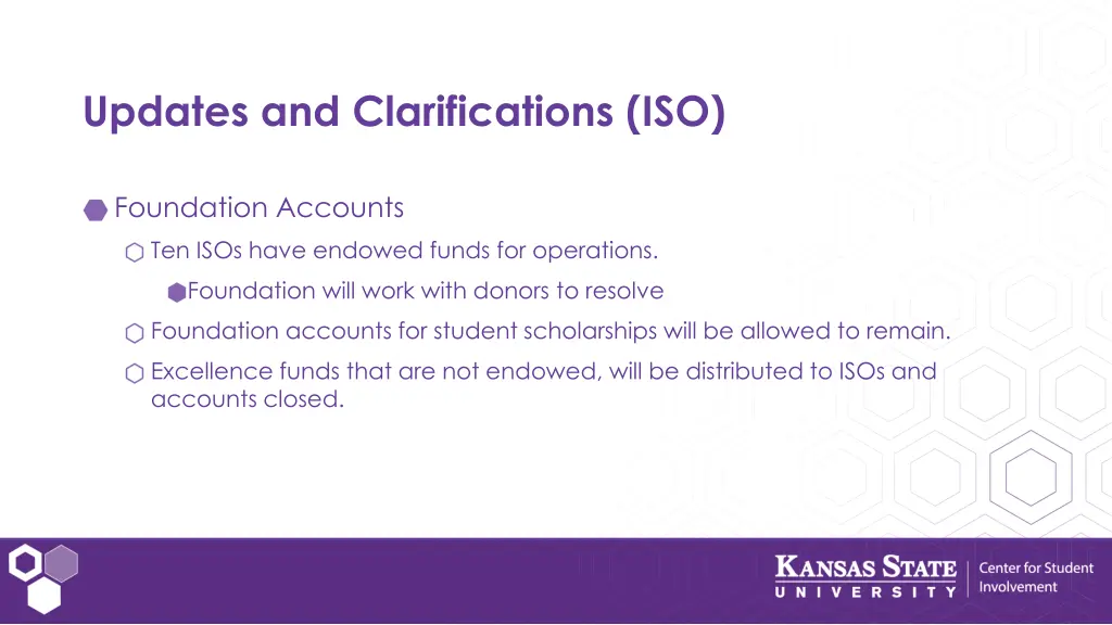updates and clarifications iso 2