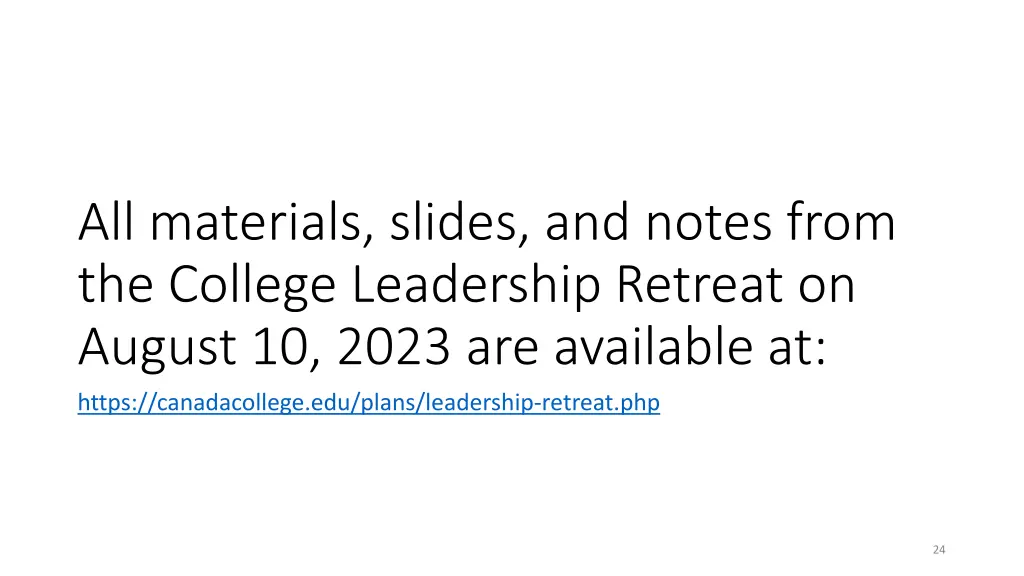 all materials slides and notes from the college