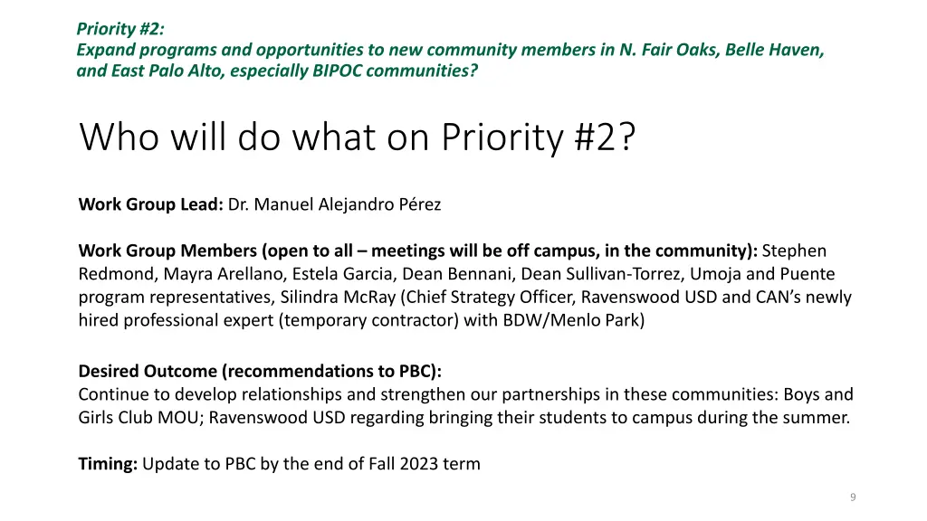 priority 2 expand programs and opportunities