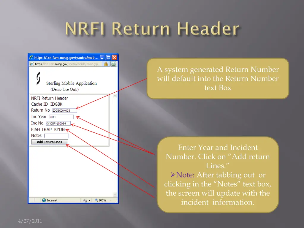 a system generated return number will default