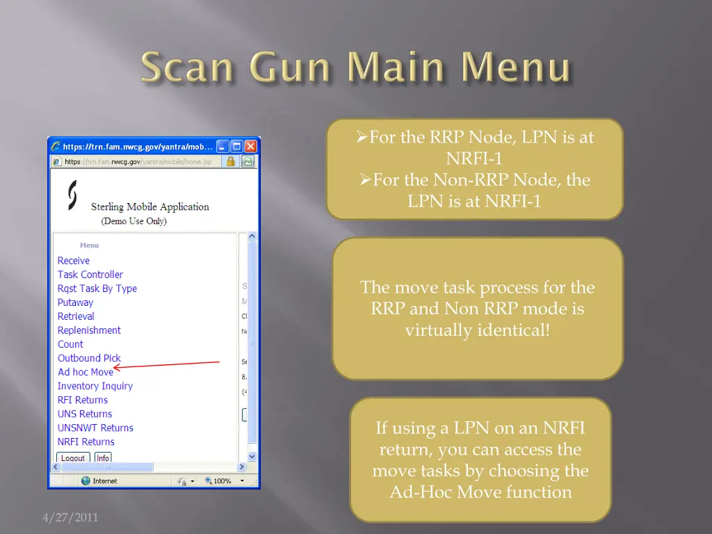 for the rrp node lpn is at nrfi