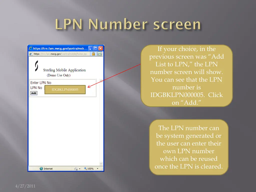 if your choice in the previous screen