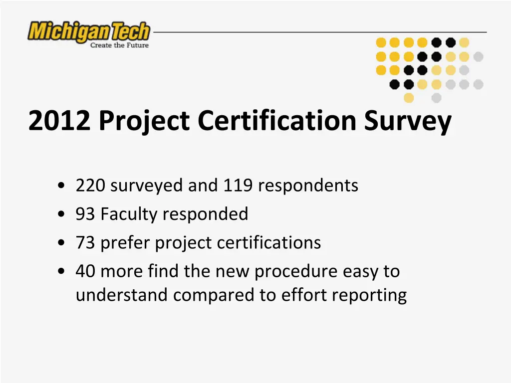 2012 project certification survey