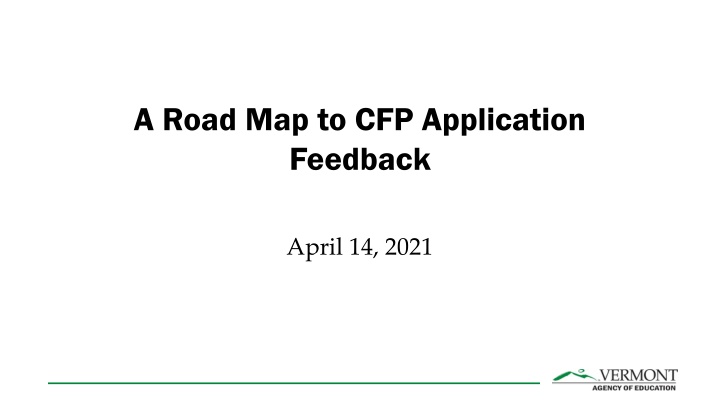 a road map to cfp application feedback