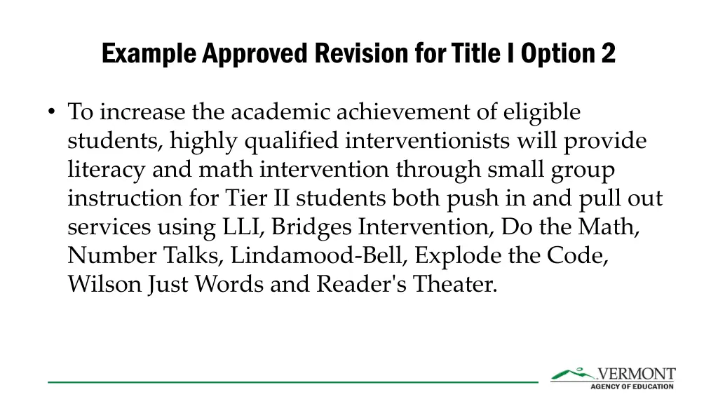 example approved revision for title i option 2