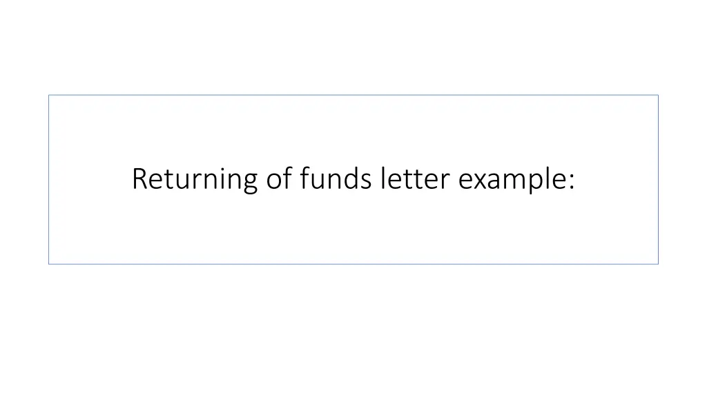 returning of funds letter example