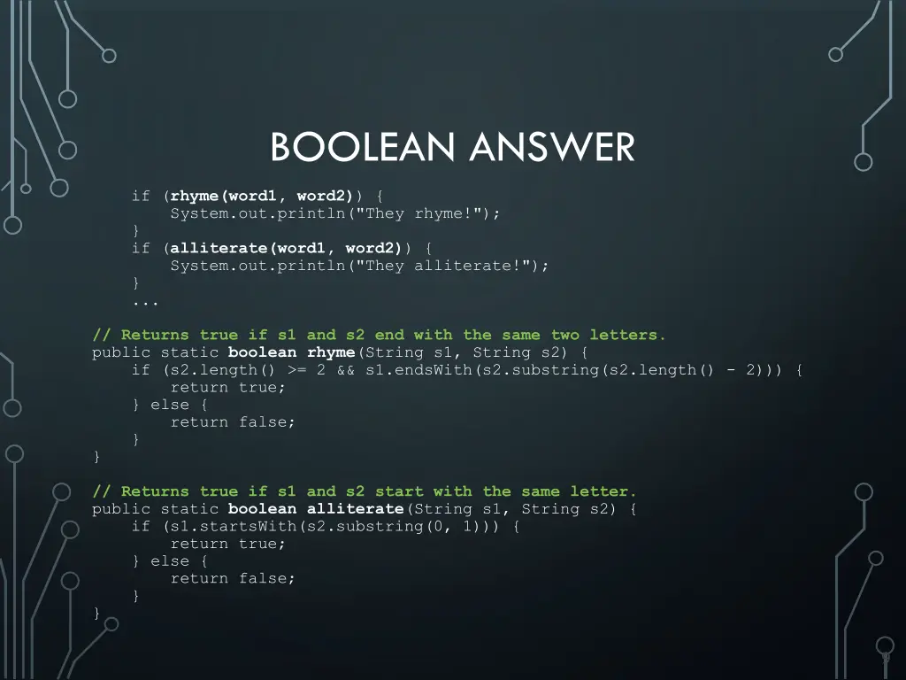 boolean answer