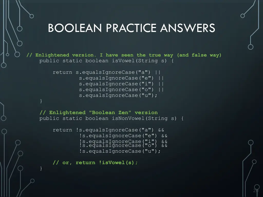 boolean practice answers