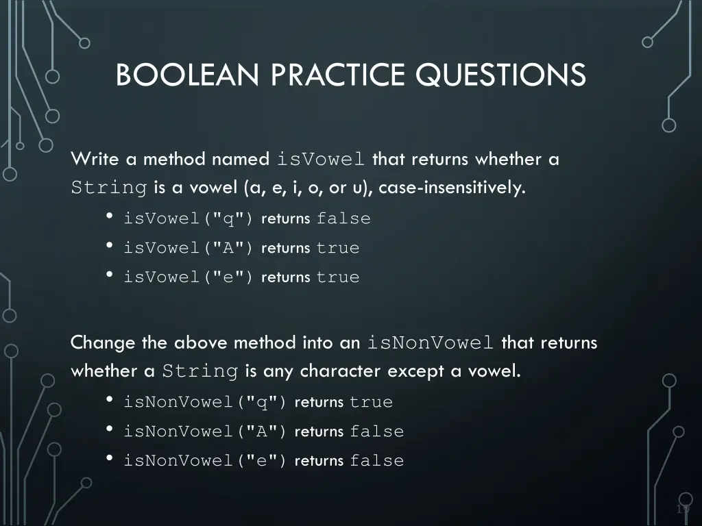 boolean practice questions