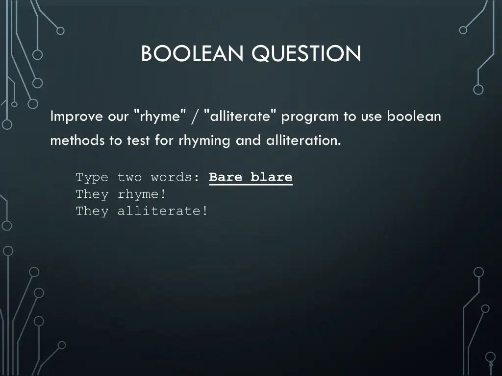 boolean question