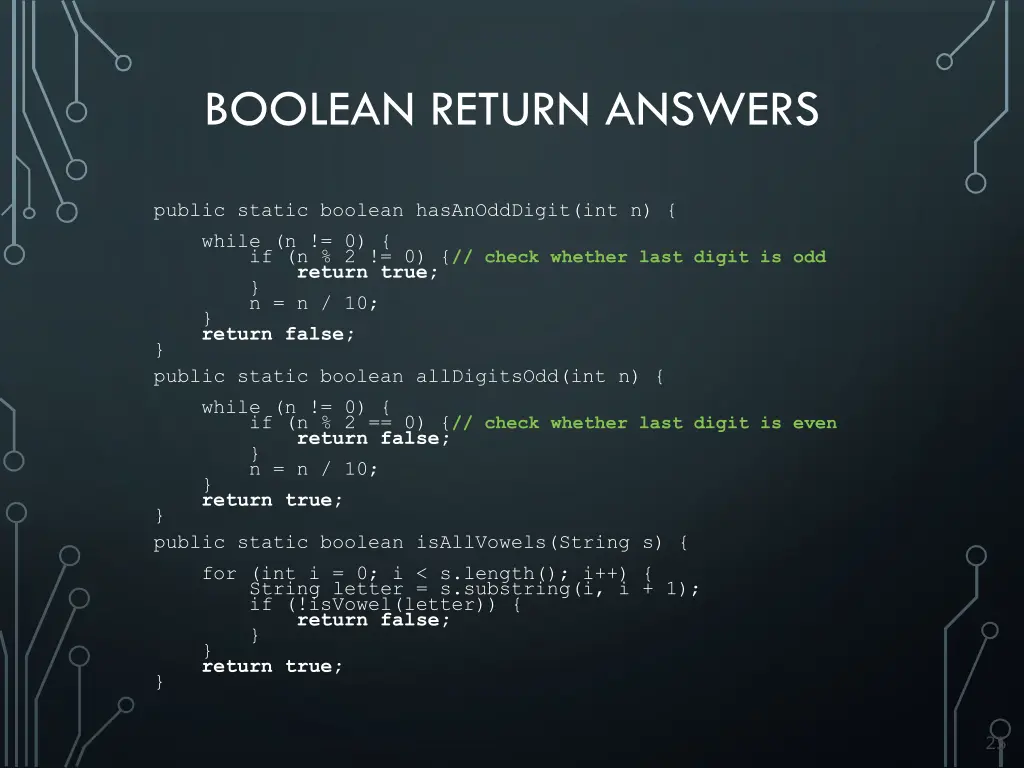 boolean return answers