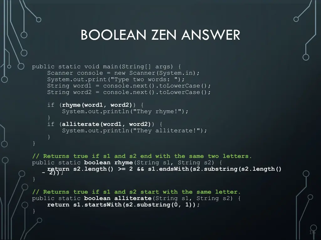 boolean zen answer