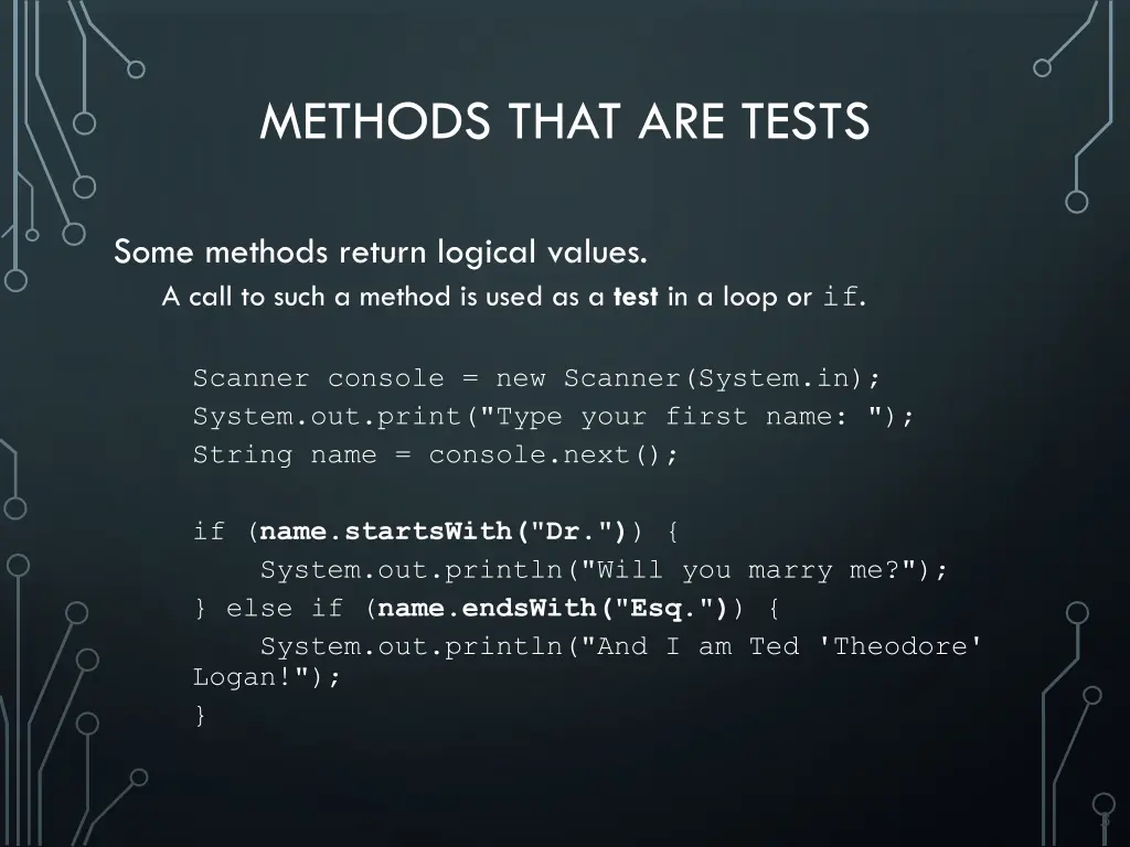 methods that are tests