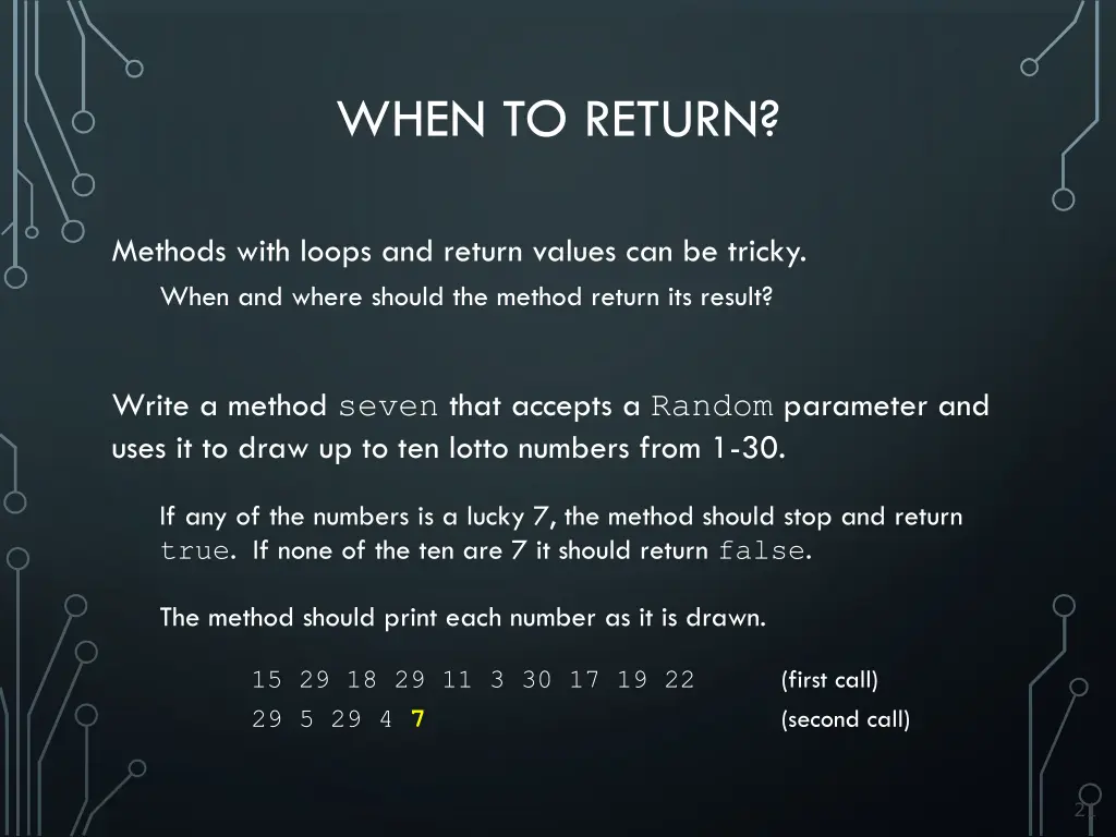 when to return