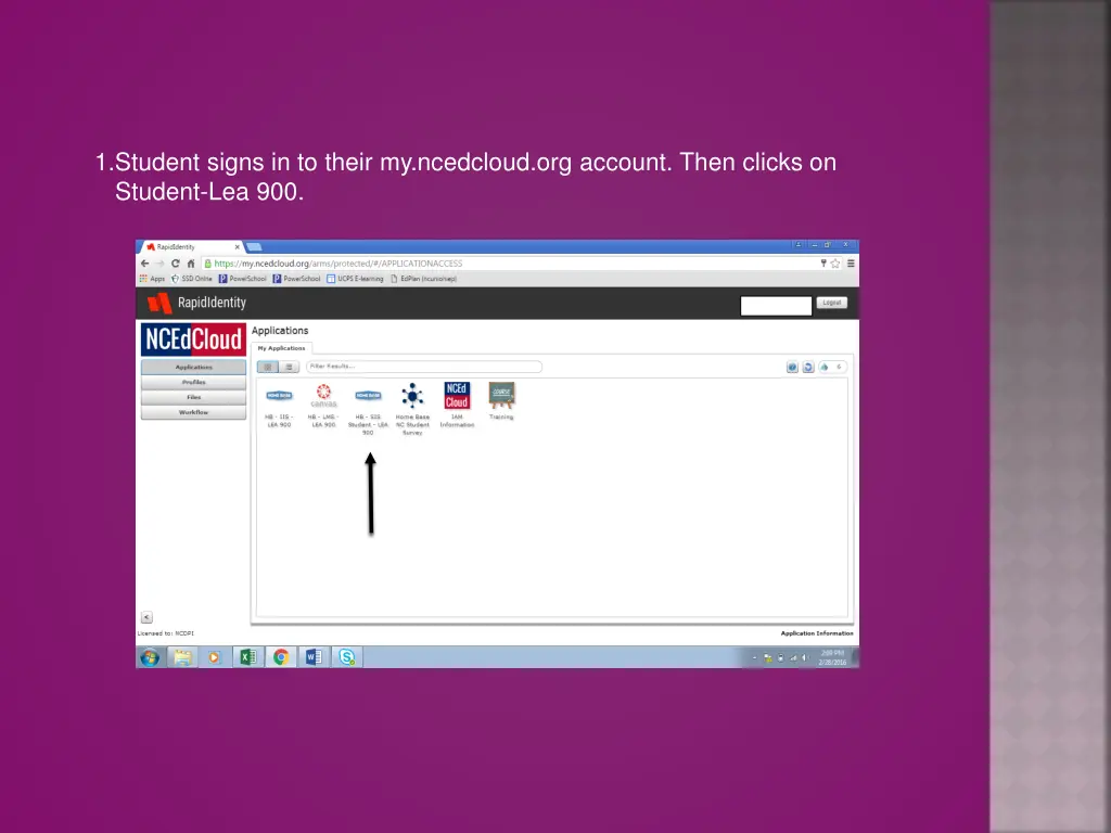 1 student signs in to their my ncedcloud
