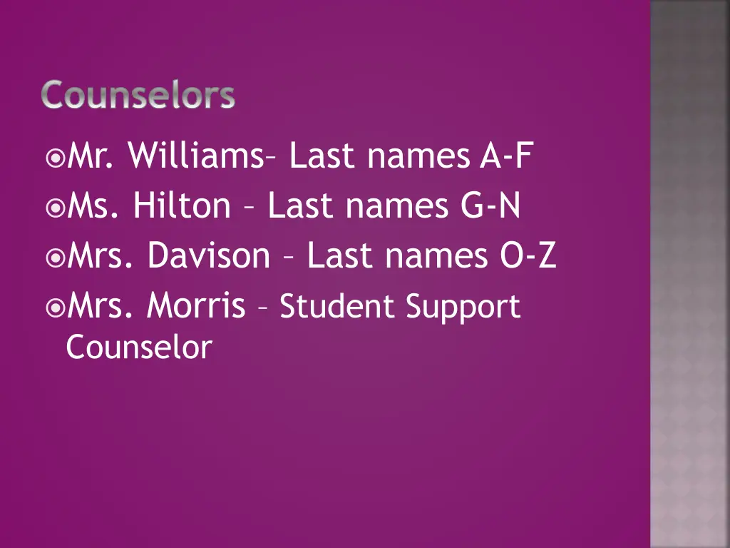 counselors