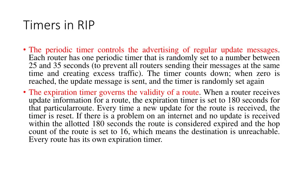 timers in rip