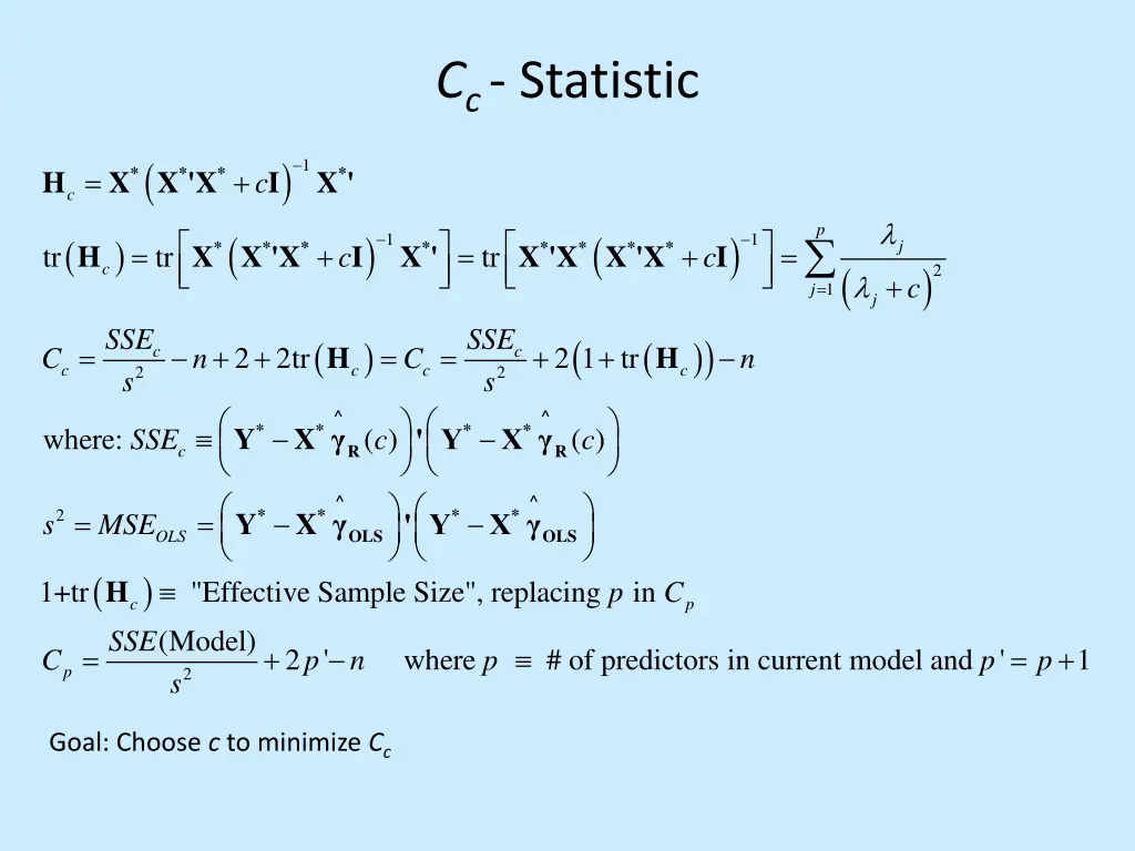 c c statistic