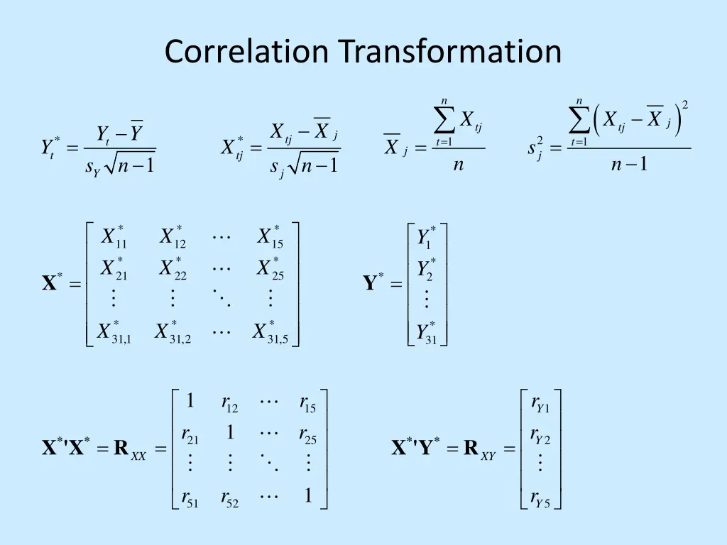 correlation transformation