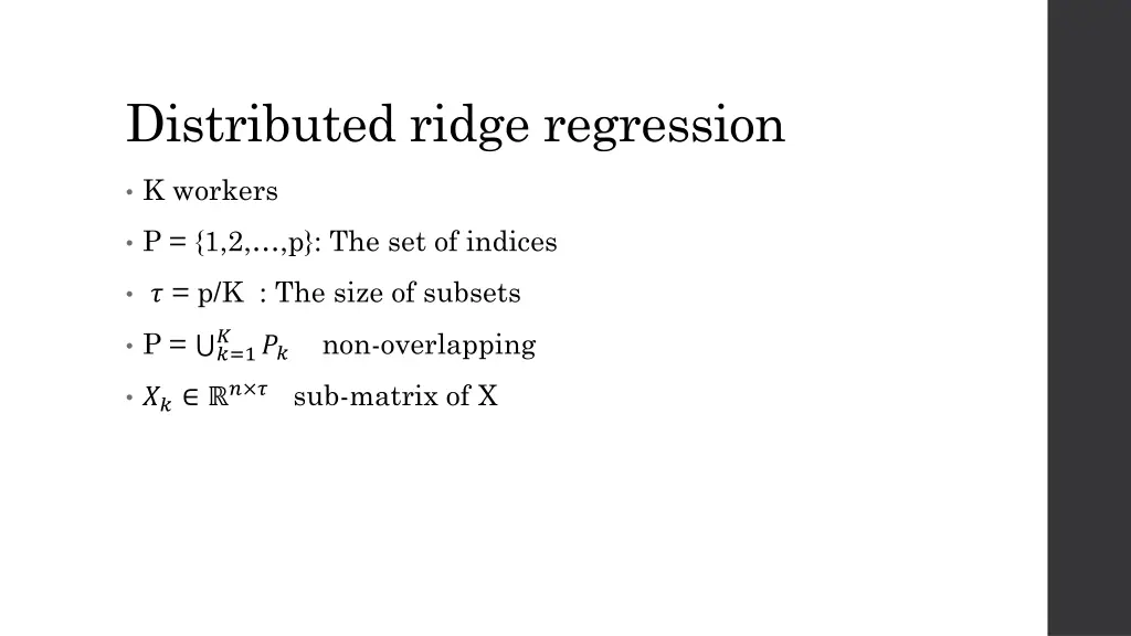 distributed ridge regression