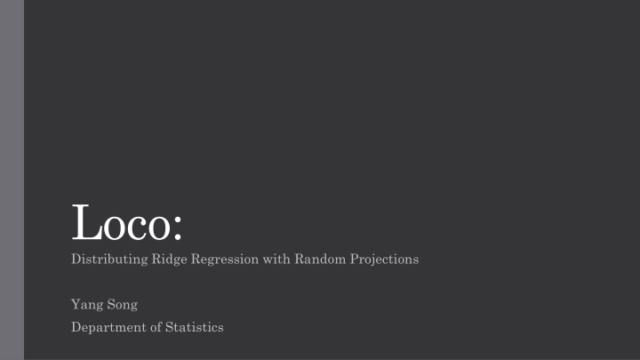 loco distributing ridge regression with random