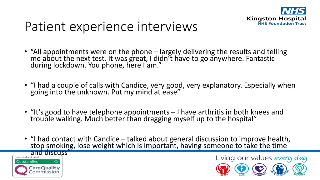 patient experience interviews