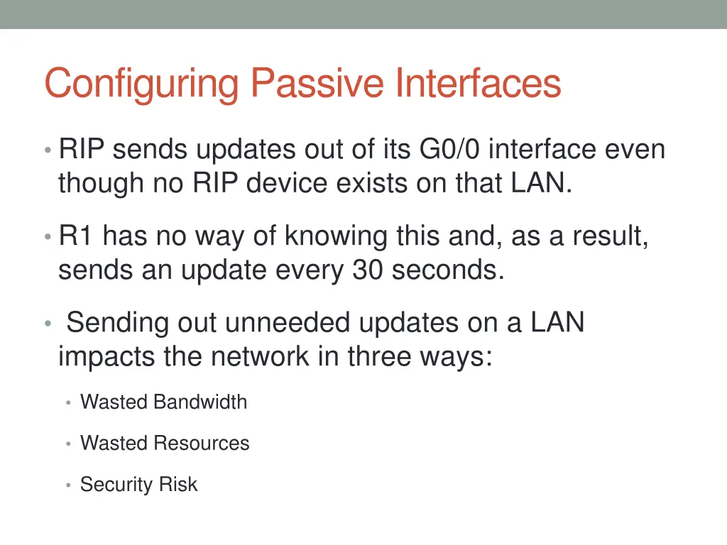configuring passive interfaces 1