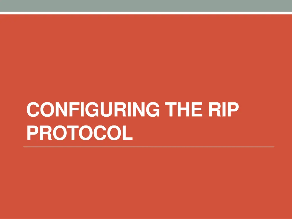 configuring the rip protocol