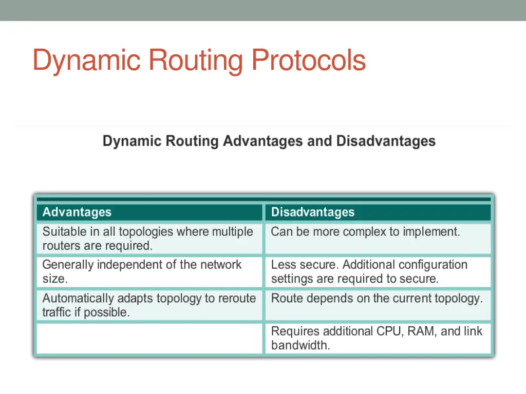 dynamic routing protocols