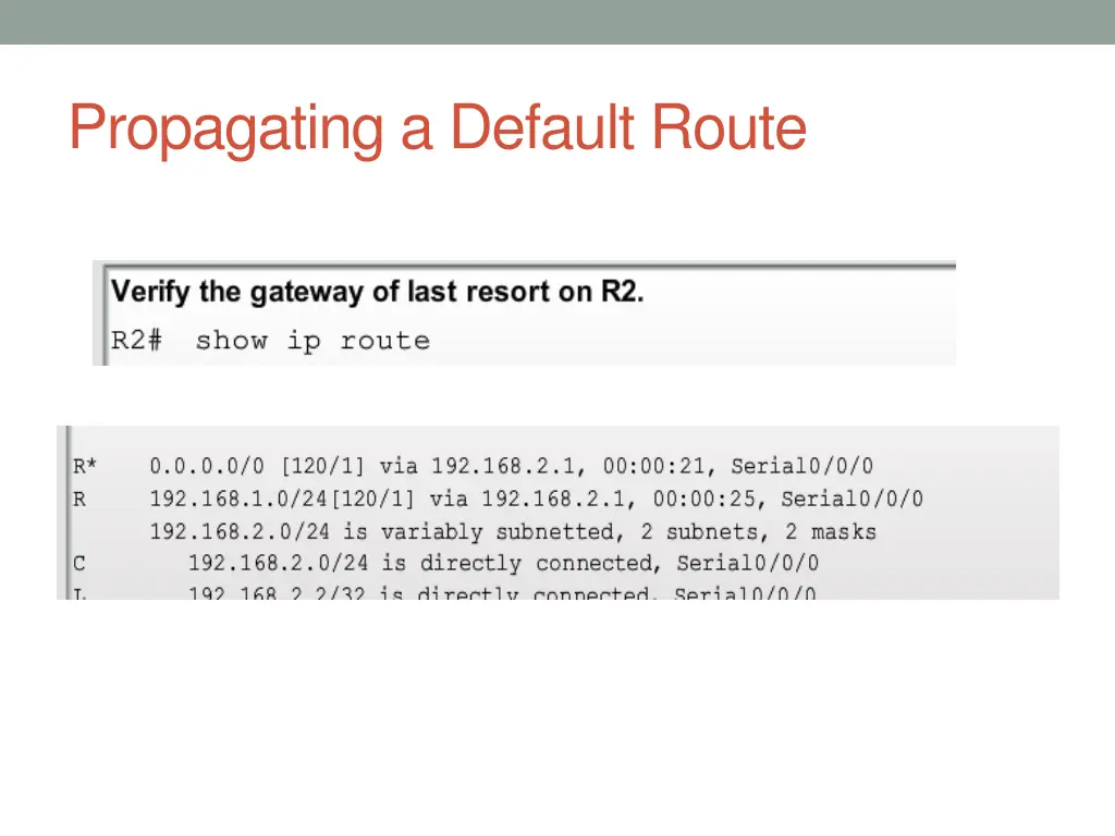 propagating a default route 2